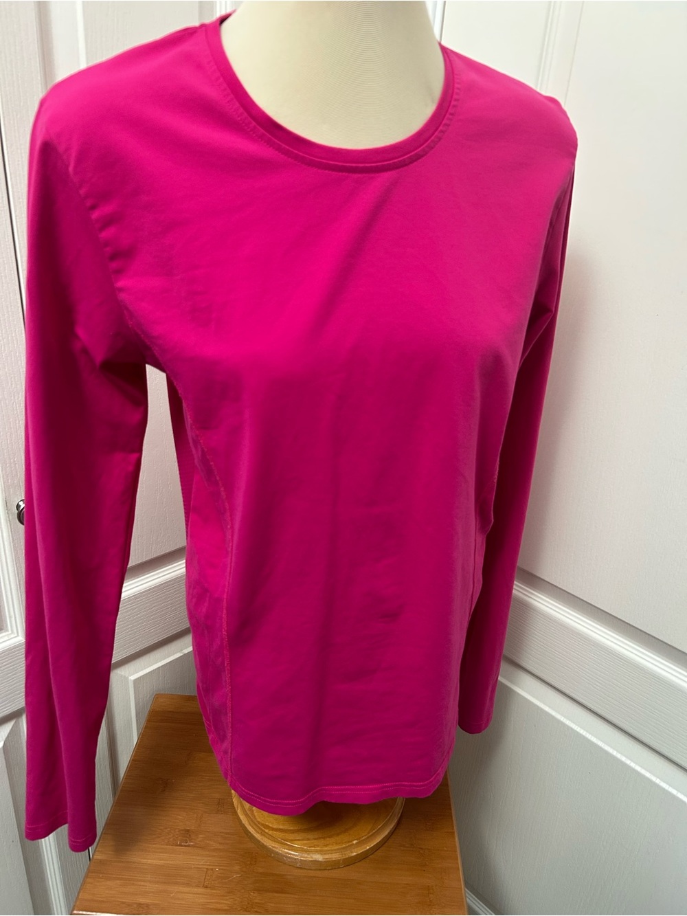 Tuff Athletics Long-Sleeve Crewneck Tee - Bright Fuchsia
